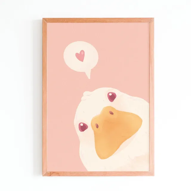 miamouz-peeking-duck-love-kunstdruck-a6-postkarte image 1