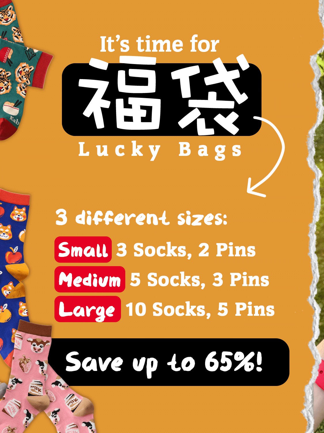 kabujiro-socks-sock-pin-mystery-box-socken-small-3-paar image 2