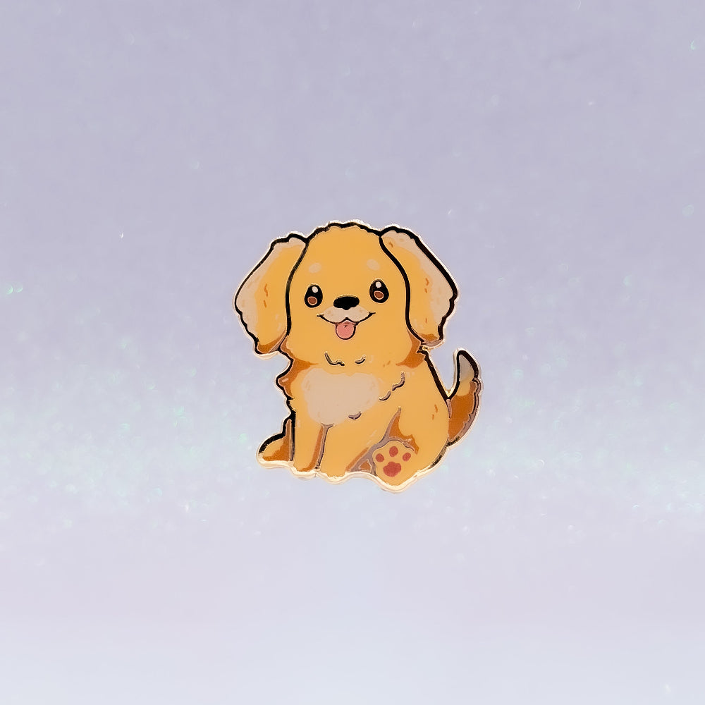miamouz-golden-retriever-sand-emaille-pin-hund-creme image 1