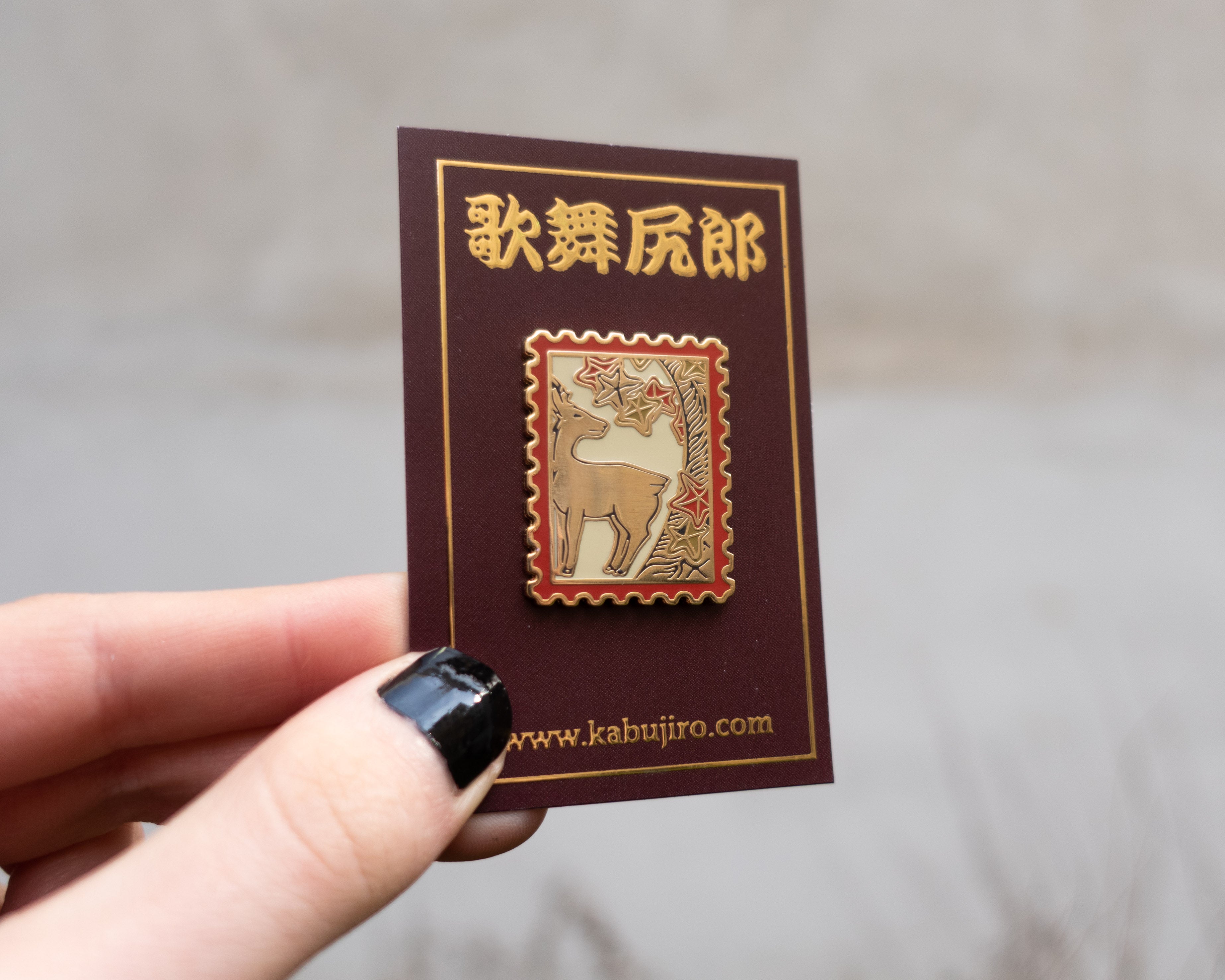 kabujiro-hanafuda-stamp-pin-dear-35-mm-vergoldet image 3