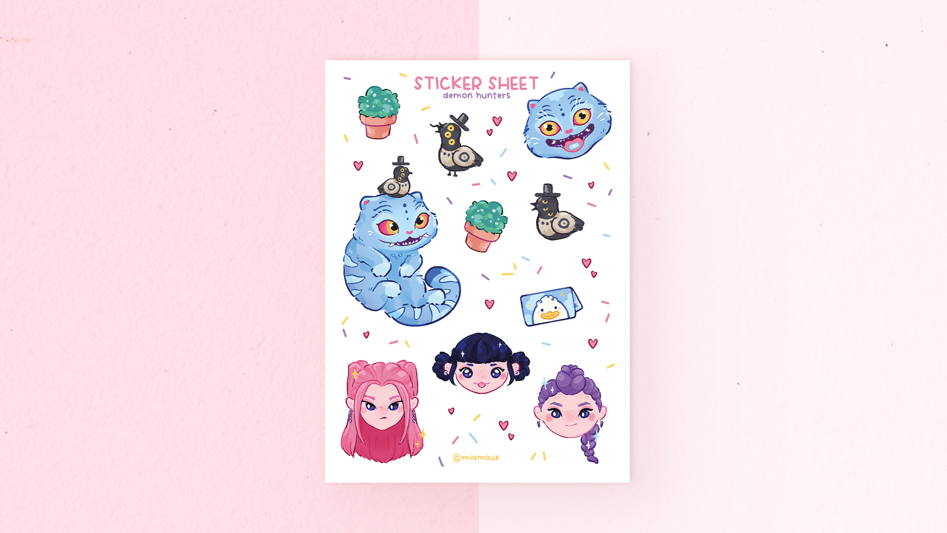 miamouz-sticker-sheet-kpop-a6-stickerbogen-matt-vinyl image 2