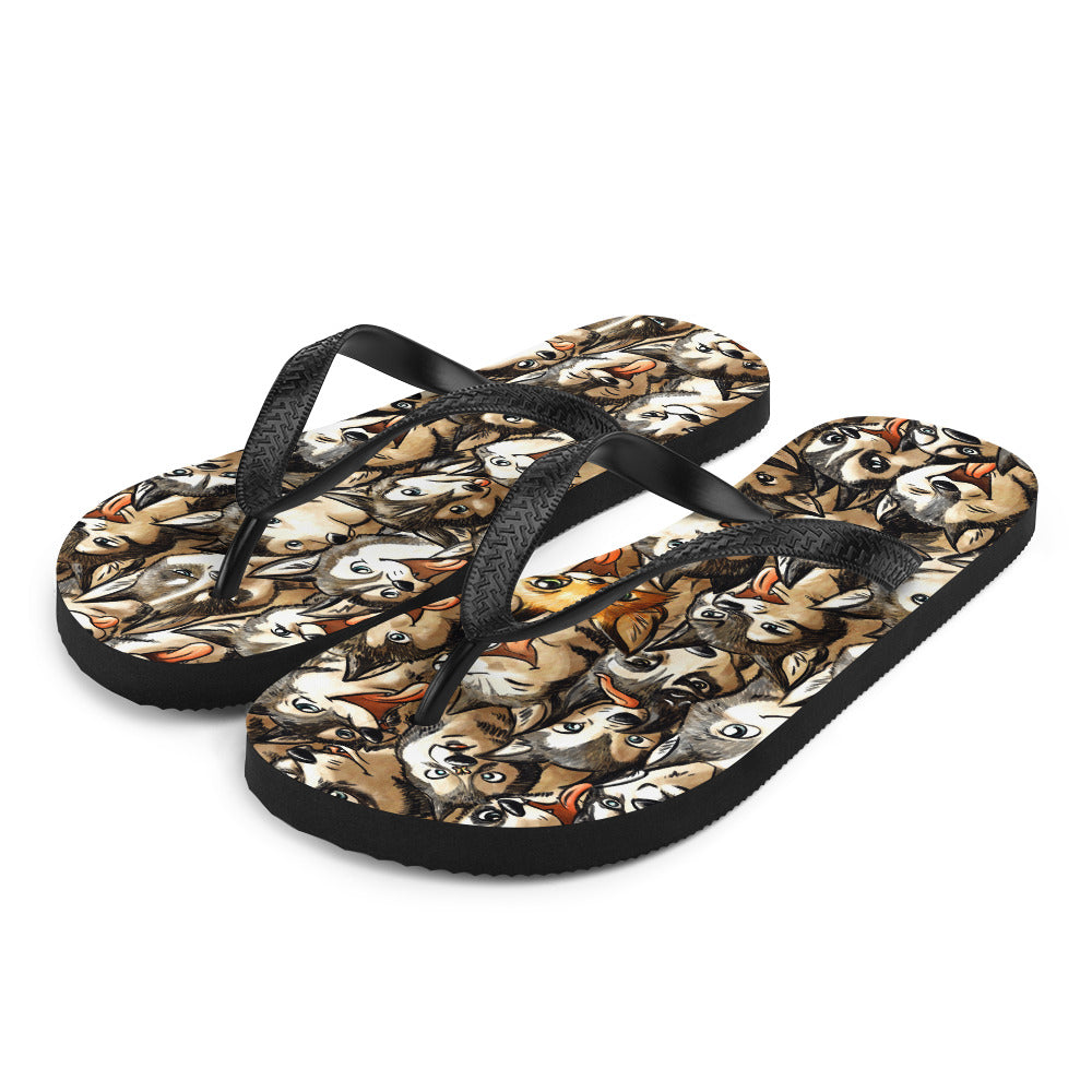 howling-riot-husky-fox-flip-flops-gr-e-m-husky-motiv image 2