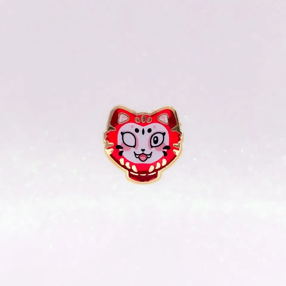 miamouz-kitty-daruma-emaille-pin-japan-katze-22-mm image 1