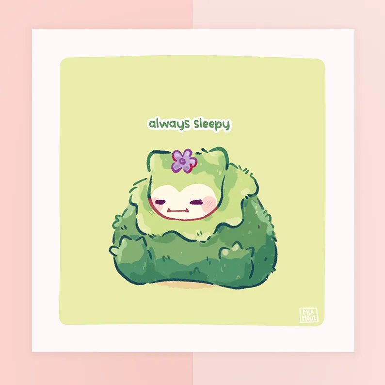 miamouz-prints-always-sleepy-kunstdruck-15x15-pastell image 1